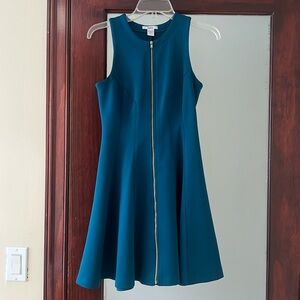 Full zipper teal dress, size small